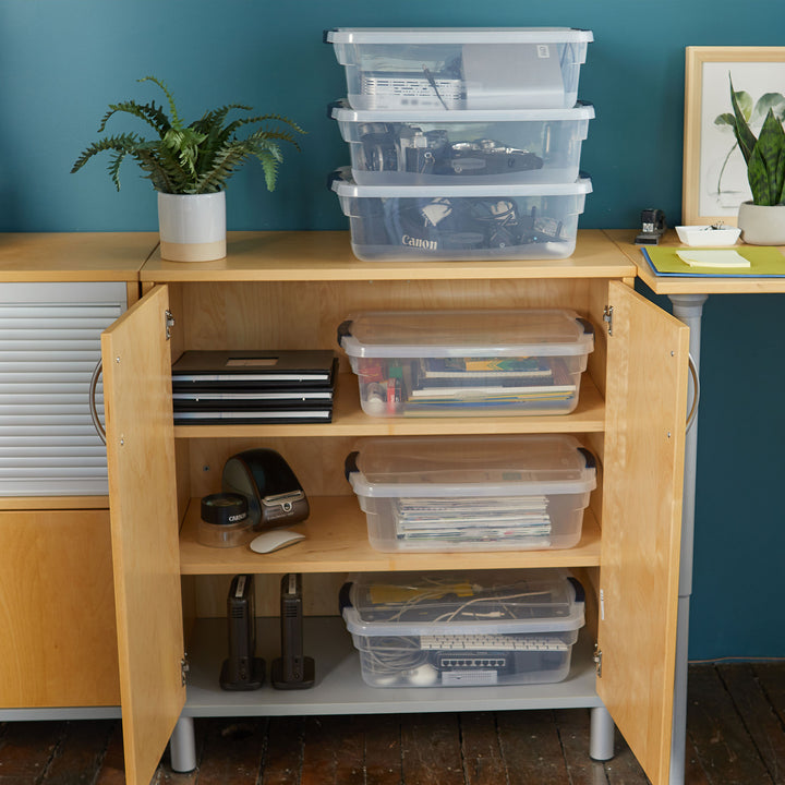 Rubbermaid 16 Quart Plastic Storage Tote Container with Lid (6 Pack) (Open Box) - VMInnovations