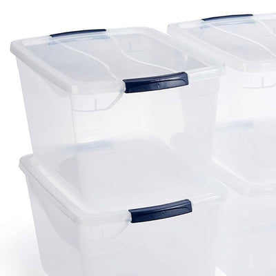 Rubbermaid 30 Quart Plastic Storage Tote Container with Lid (6 Pack) (Used) - VMInnovations
