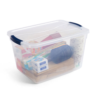 Rubbermaid 30 Quart Plastic Storage Tote Container with Lid (6 Pack) (Used) - VMInnovations