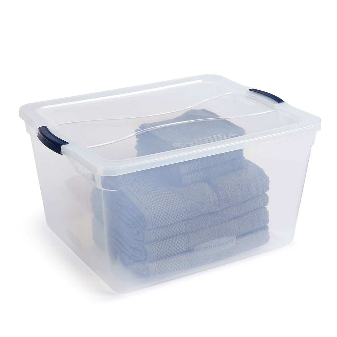 Rubbermaid Cleverstore 74 Qt Latching Plastic Storage Container & Lid (8 Pack)