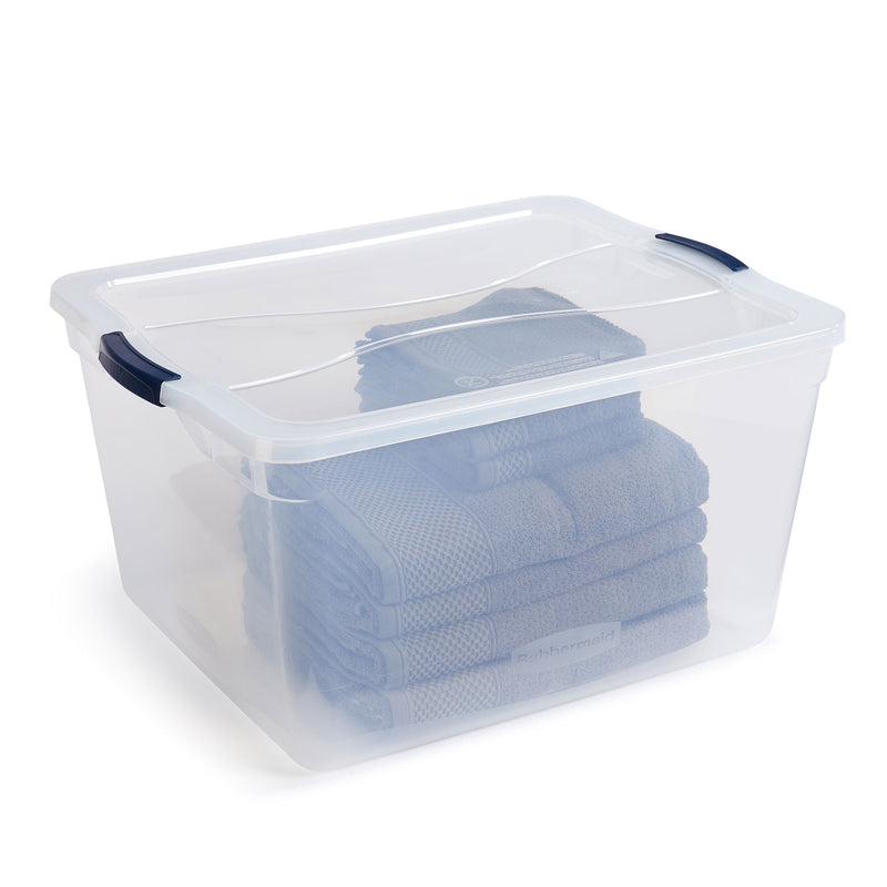 Rubbermaid Cleverstore 71 Qt Latching Plastic Storage Container & Lid (8 Pack)