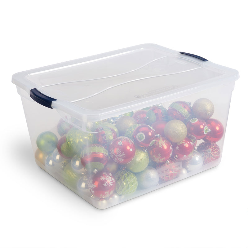 Rubbermaid Cleverstore 71 Qt Latching Plastic Storage Container & Lid (8 Pack) - VMInnovations