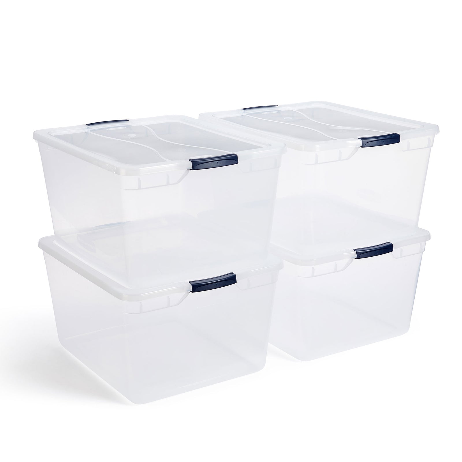 Rubbermaid Cleverstore 71 Qt Latching Plastic Container & Lid (4 Pack)(Open Box) - VMInnovations