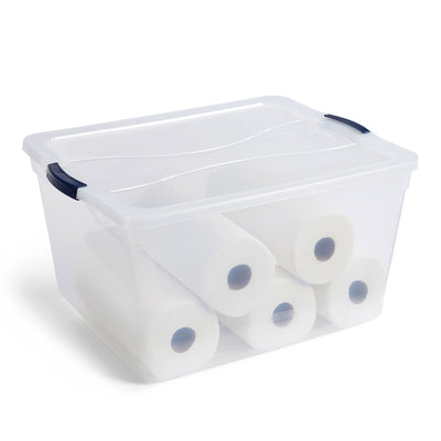 Rubbermaid Cleverstore 71 Qt Latching Plastic Storage Container & Lid (4 Pack) (Refurbished)
