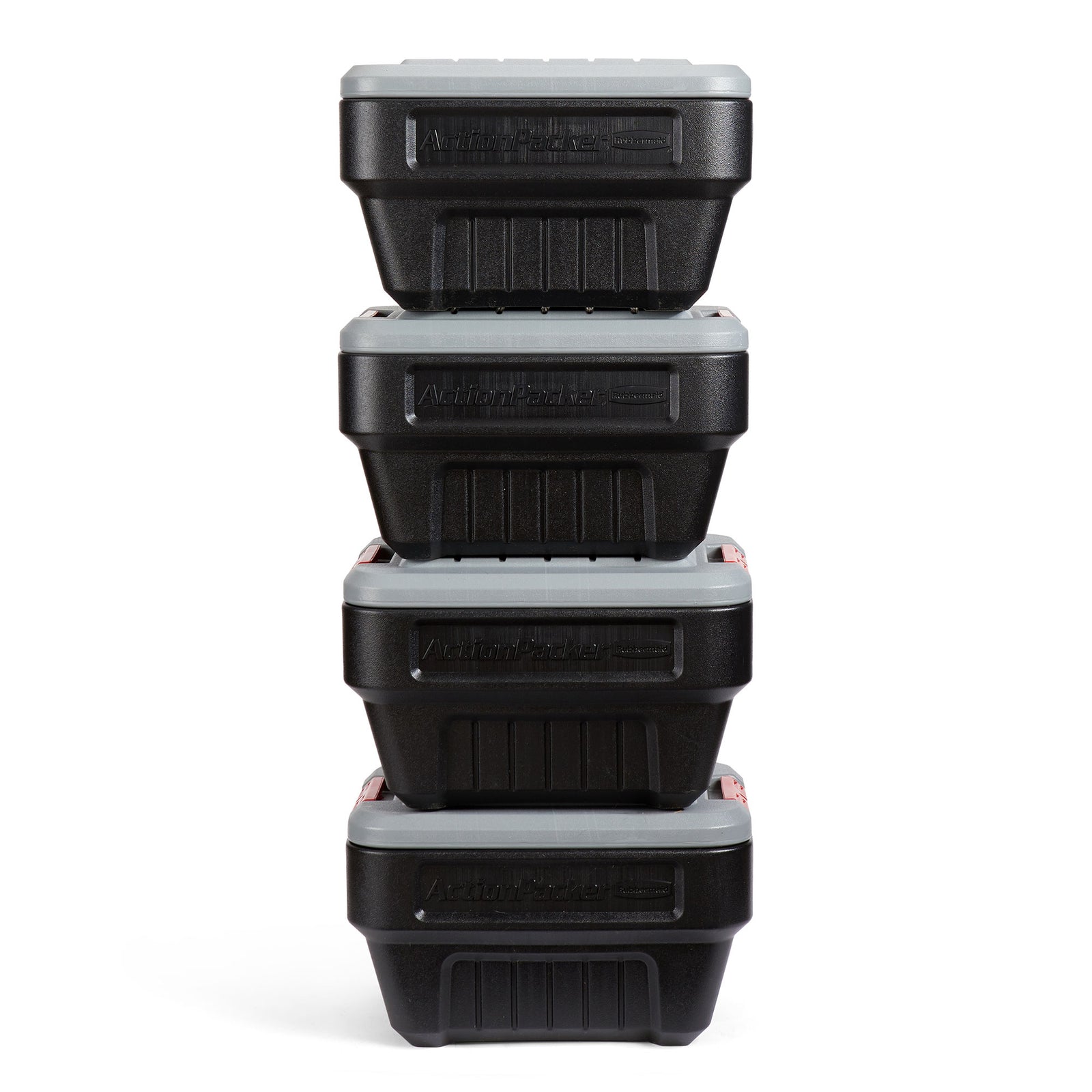 Rubbermaid 8 Gallon Lockable Latch Plastic Storage Container Box, Black (4 Pack) - VMInnovations