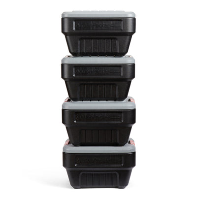 Rubbermaid 8 Gal Lockable Latch Plastic Storage Container Box, Black (4pk)(Used)