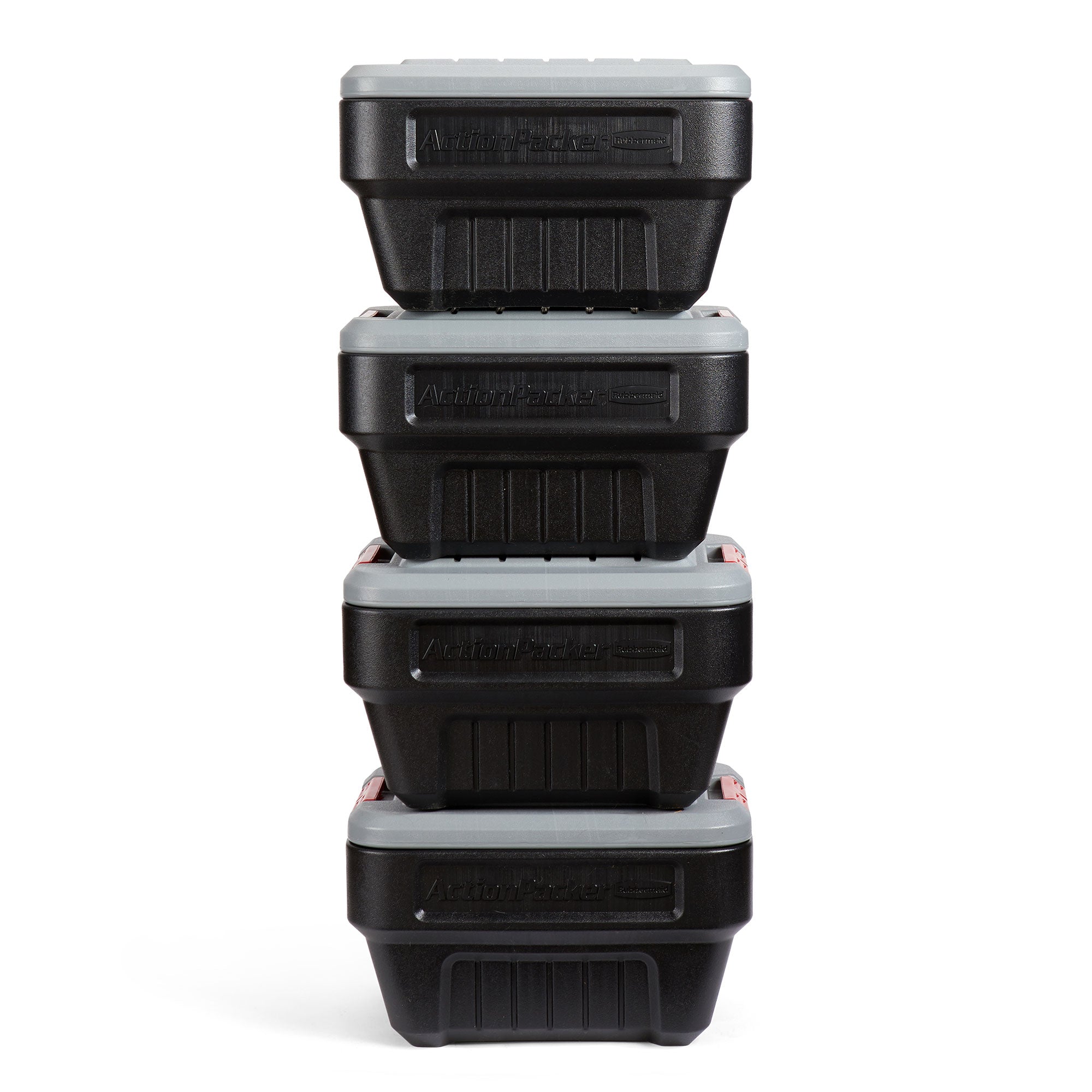 Rubbermaid 8 Gal Lockable Latch Plastic Storage Container Box, Black (4pk)(Used) - VMInnovations