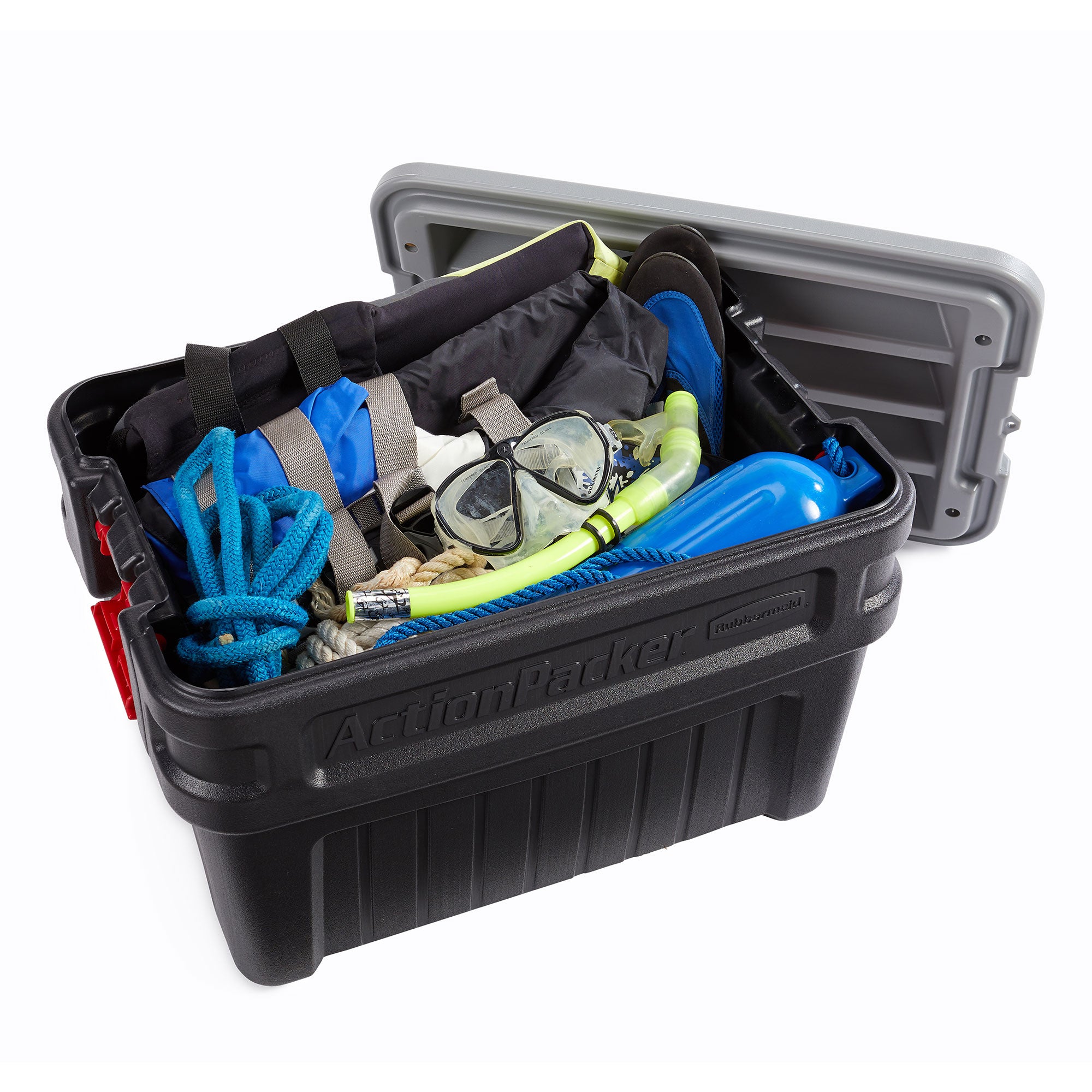Rubbermaid 24 Gal Action Packer Lockable Latch Storage Container (2 Pack) (Used) - VMInnovations