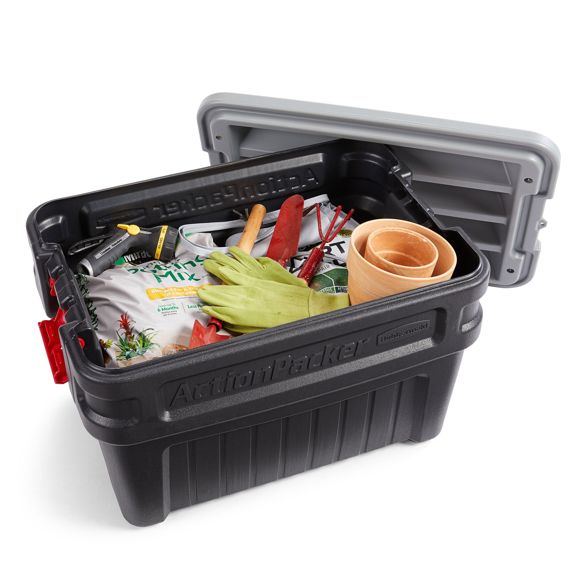 Rubbermaid 24 Gal Action Packer Lockable Latch Storage Container (2 Pack) (Used) - VMInnovations