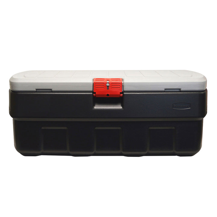 Rubbermaid 48 Gallon Action Packer Lockable Latch Storage Box, Black (Used)