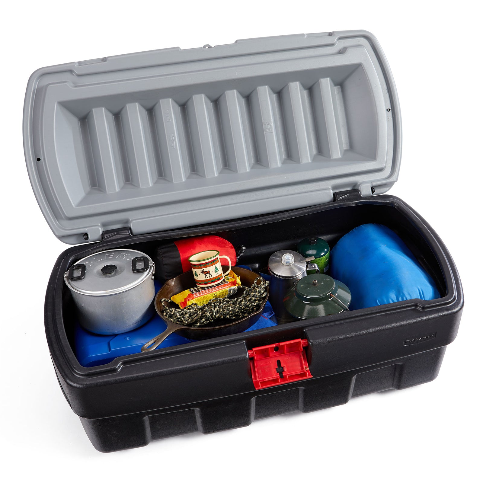 Rubbermaid 48 Gallon Action Packer Lockable Latch Storage Box, Black (Used) - VMInnovations