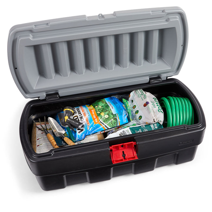 Rubbermaid 48 Gallon Action Packer Lockable Latch Storage Box, Black (Used) - VMInnovations