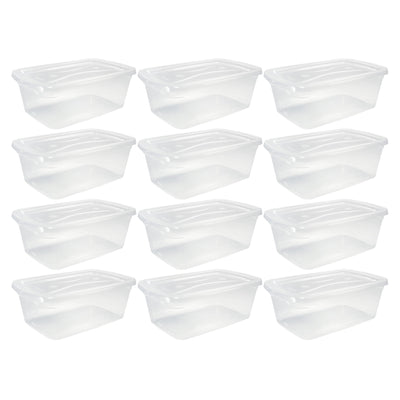 Rubbermaid 6 Qt Latching Plastic Storage Container & Lid, Clear (12 Pack) (Used)