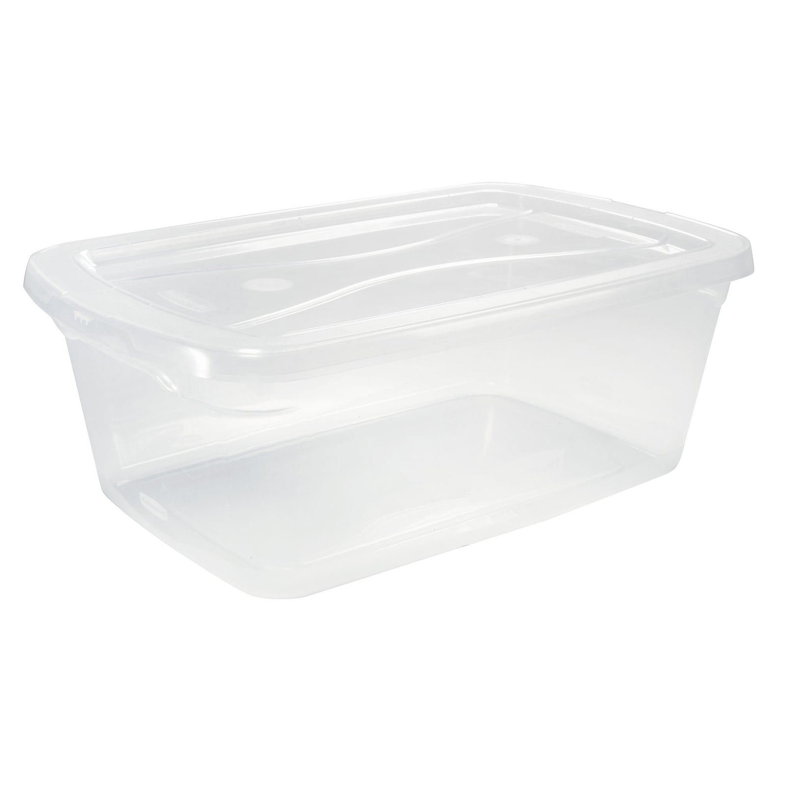 Rubbermaid 6 Qt Plastic Storage Tote Container & Lid, Clear (12 Pack) (Open Box) - VMInnovations