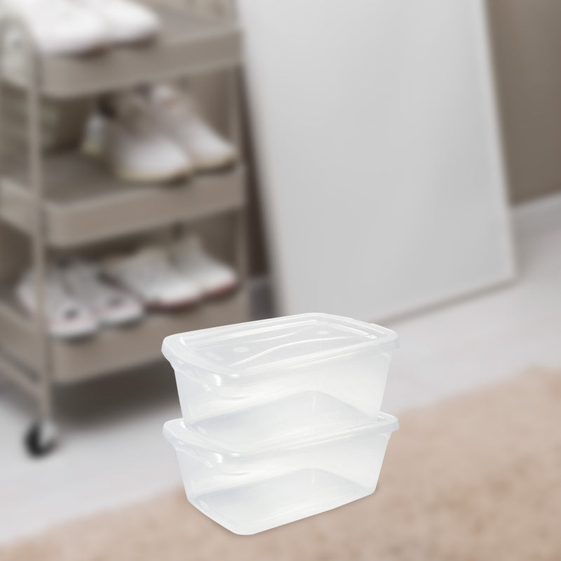 Rubbermaid 6 Qt Clear Plastic Indoor Storage Tub Tote Container & Lid, 12 Pack