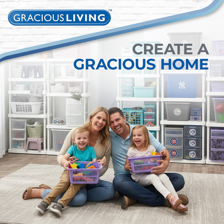 Gracious Living Easy Carry Flex Hamper, Ventilated Laundry Basket with Handles