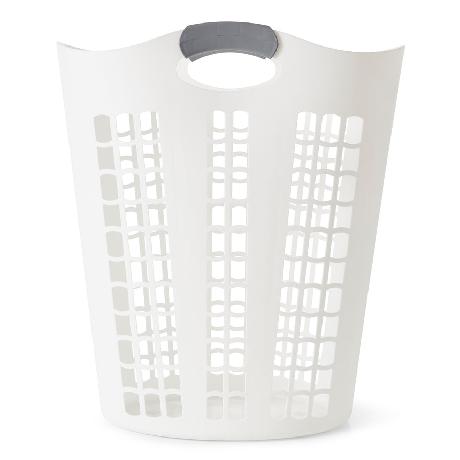 Gracious Living Easy Carry Flex 87 L Plastic Clothes Laundry Hamper White (Used) - VMInnovations
