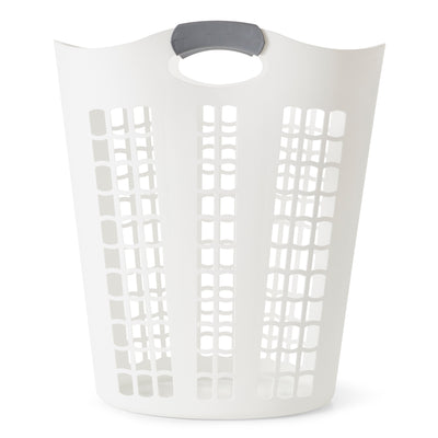 Gracious Living Flex 87 L Plastic Dirty Clothes Laundry Hamper, White (Damaged)