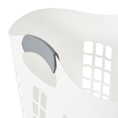 Gracious Living Easy Carry Flex 87 L Plastic Laundry Hamper, White (4 Pack)