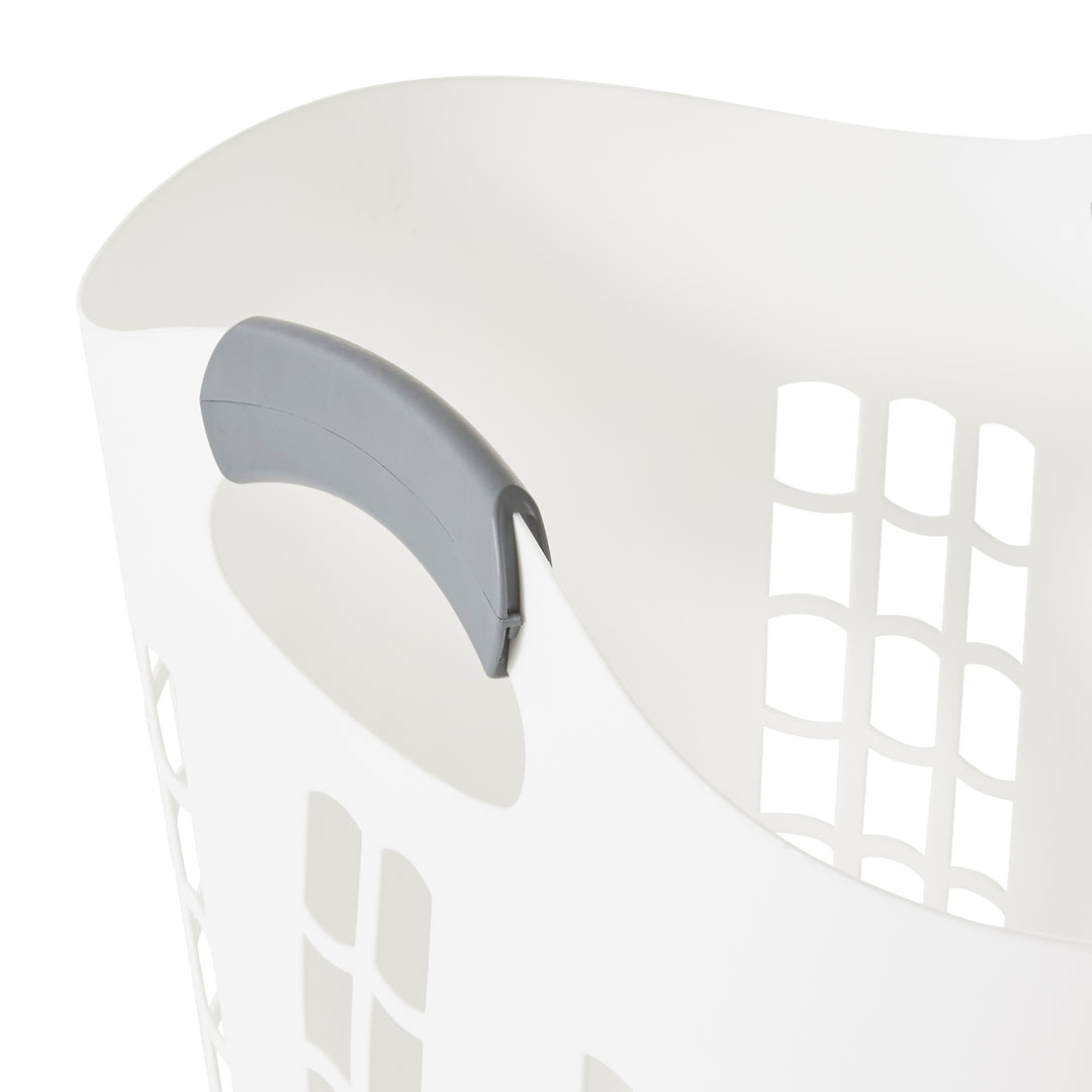 Gracious Living Easy Carry Flex 87 L Plastic Laundry Hamper, White (2 Pack)