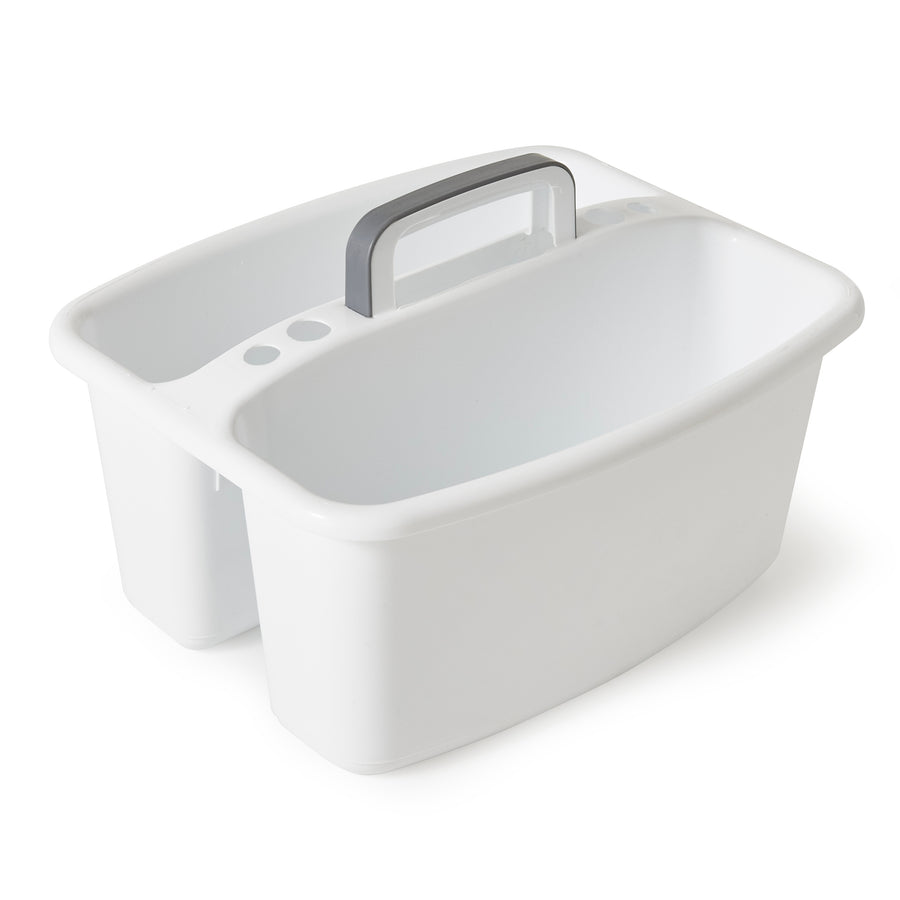 Gracious Living Large Home Storage Caddy, White w/Gray Carry Handle (Open Box) - VMInnovations