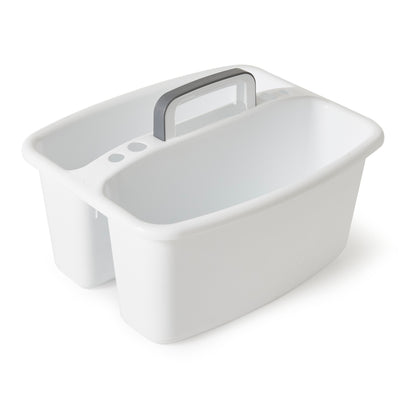 Gracious Living Large Home Storage Caddy, White w/Gray Carry Handle (Open Box) - VMInnovations