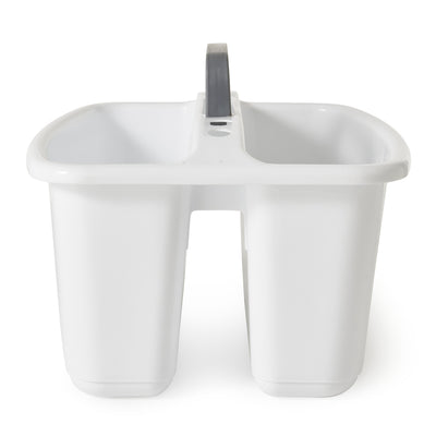 Gracious Living Large Home Storage Caddy, White w/Gray Carry Handle (Open Box) - VMInnovations