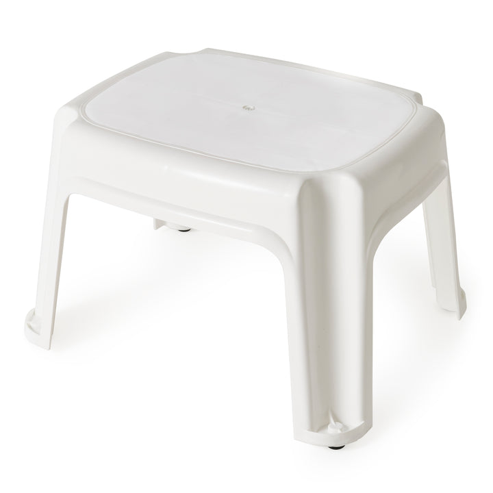 Gracious Living Non Slip 9.5" Rubber 1 Step Home Step Stool, White (Open Box) - VMInnovations