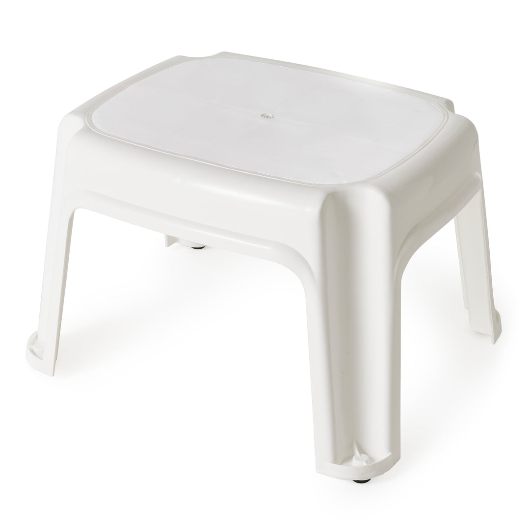 Gracious Living Non Slip 9.5" Rubber 1 Step Home Step Stool, White (Open Box)