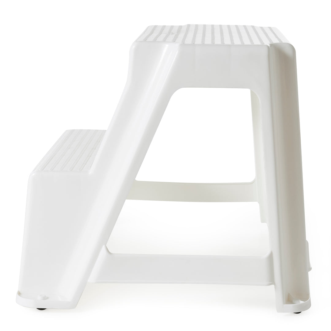 Gracious Living 16-Inch Two Step Portable Home & Kitchen Stool, White(Open Box)