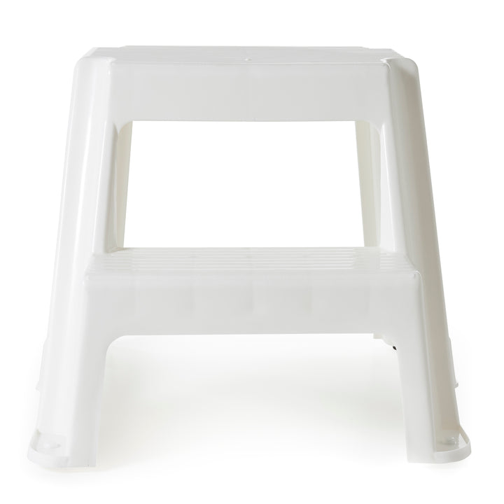 Gracious Living 16" Plastic 2 Step Portable Garage Home & Kitchen Stool, White