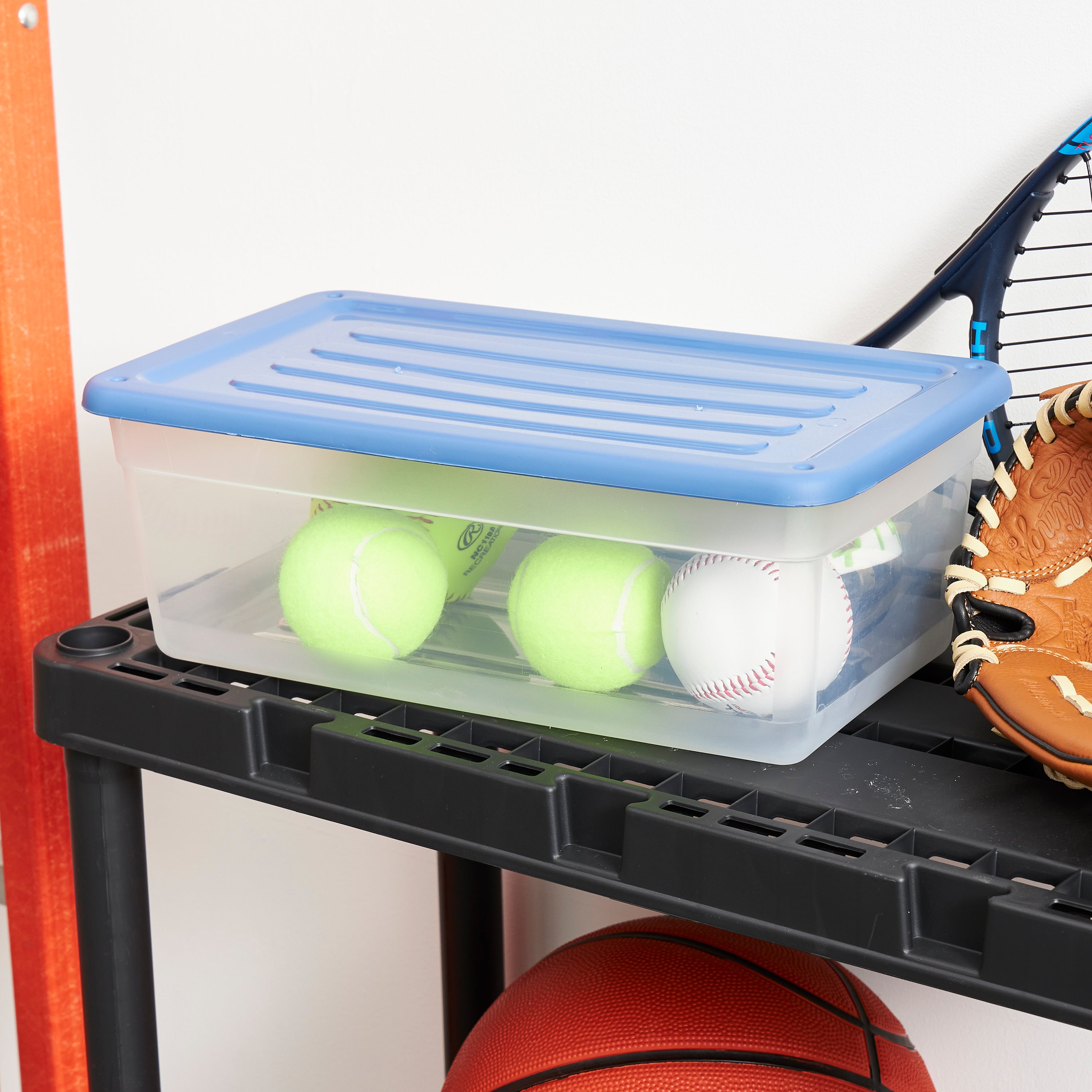 Gracious Living 1.5 Gal Clear Plastic Shoebox Storage Bin Tote w/Lid (14 Pack)