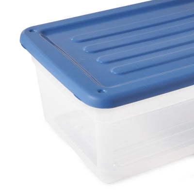Gracious Living 1.5 Gal Clear Plastic Shoebox Storage Bin Tote w/Lid (14 Pack)