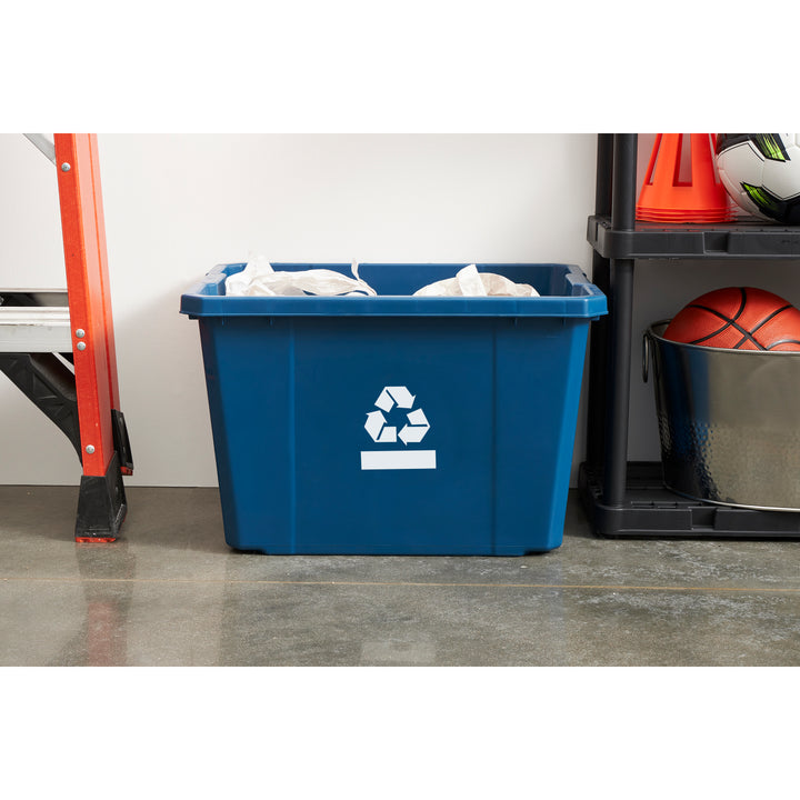 Gracious Living Medium Curbside Blue Box 17 Gallon Home Recycling Bin (6 Pack)