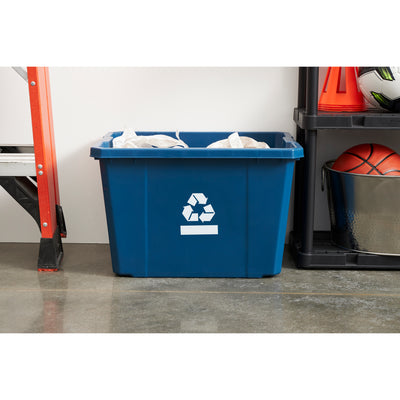 Gracious Living Medium Curbside Blue Box 17 Gallon Home Recycling Bin (18 Pack)