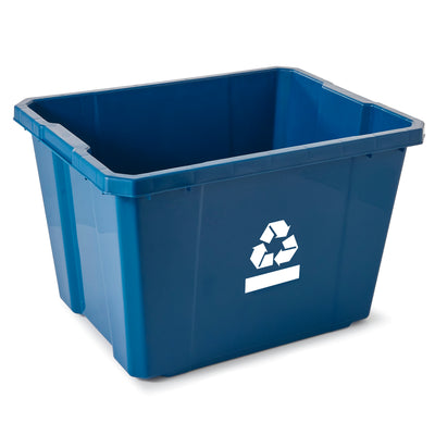 Gracious Living Medium Curbside Blue Box 17 Gallon Home Recycling Bin (6 Pack)