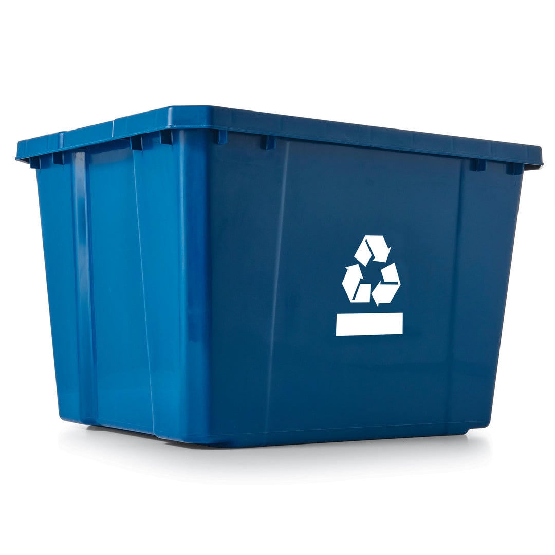 Gracious Living Medium Curbside Blue Box 17 Gallon Home Recycling Bin (6 Pack)