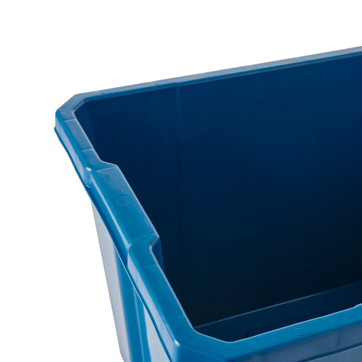 Gracious Living Medium Curbside Blue Box Plastic 17 Gallon Home Recycling Bin