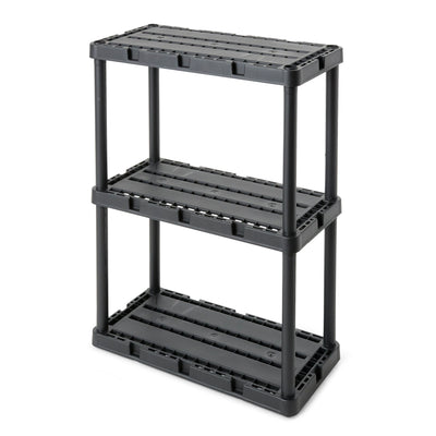 Gracious Living Knect A Shelf Fixed Storage 3 Shelf Shelving Unit (Open Box)