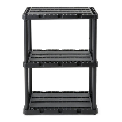 Gracious Living 3 Shelf Knect-A-Shelf Fixed Height Light Duty Storage Unit,Black - VMInnovations