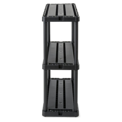 Gracious Living 3 Shelf Knect-A-Shelf Solid Light Duty Storage Unit, Black 2Pack