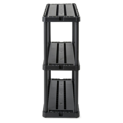 Gracious Living 3 Shelf Knect-A-Shelf Fixed Height Light Duty Storage Unit,Black - VMInnovations