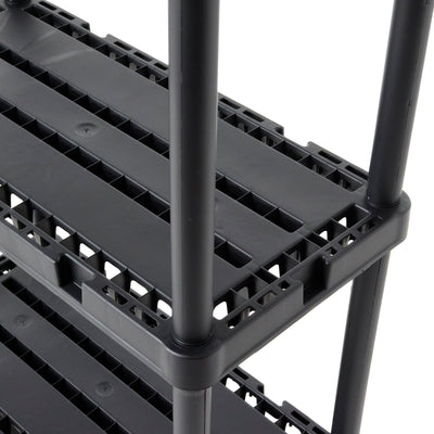 Gracious Living 3 Shelf Knect-A-Shelf Fixed Height Light Duty Storage Unit,Black