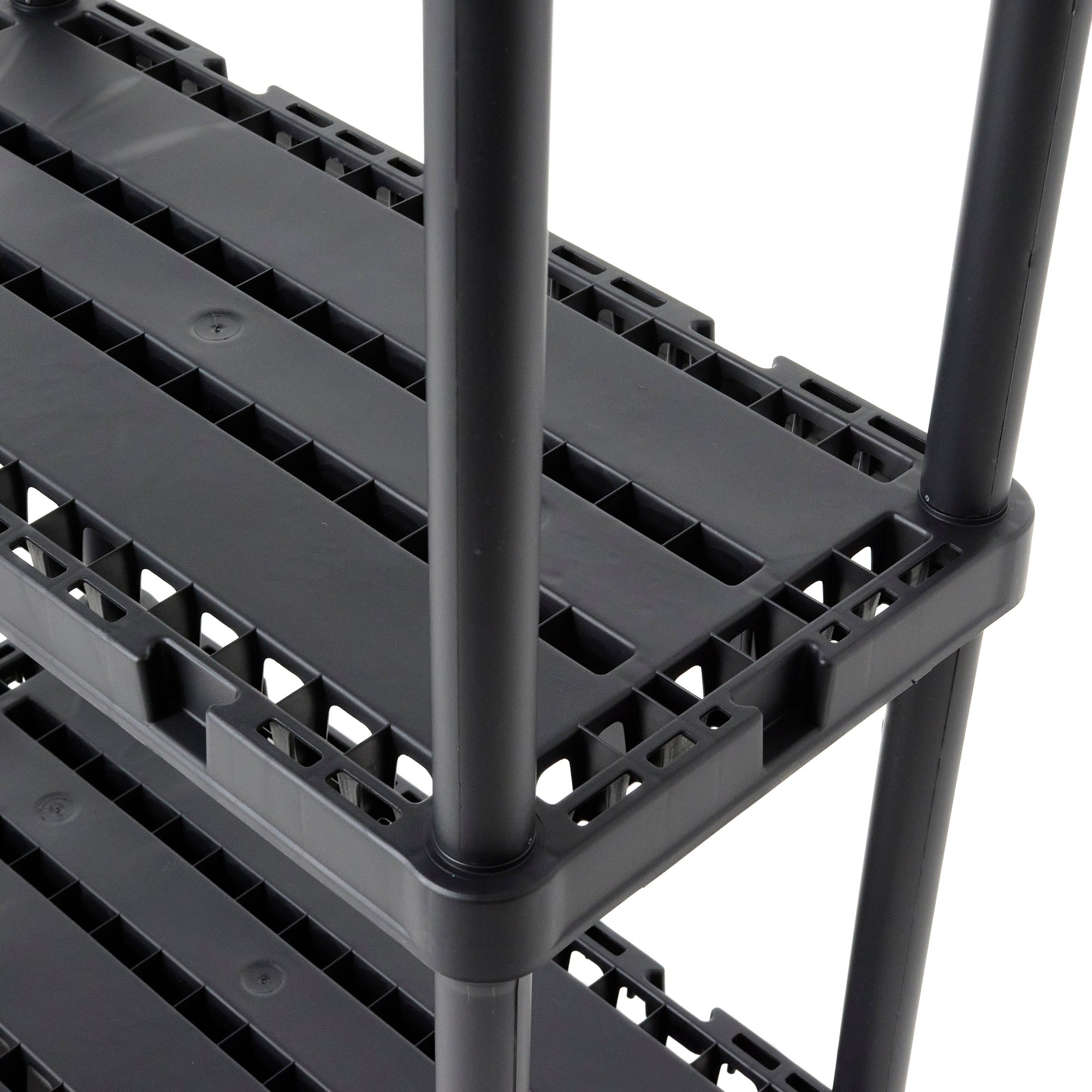 Gracious Living 3 Shelf Knect-A-Shelf Fixed Height Light Duty Storage Unit,Black - VMInnovations