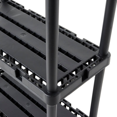 Gracious Living 3 Shelf Knect-A-Shelf Solid Light Duty Storage Unit, Black 2Pack - VMInnovations