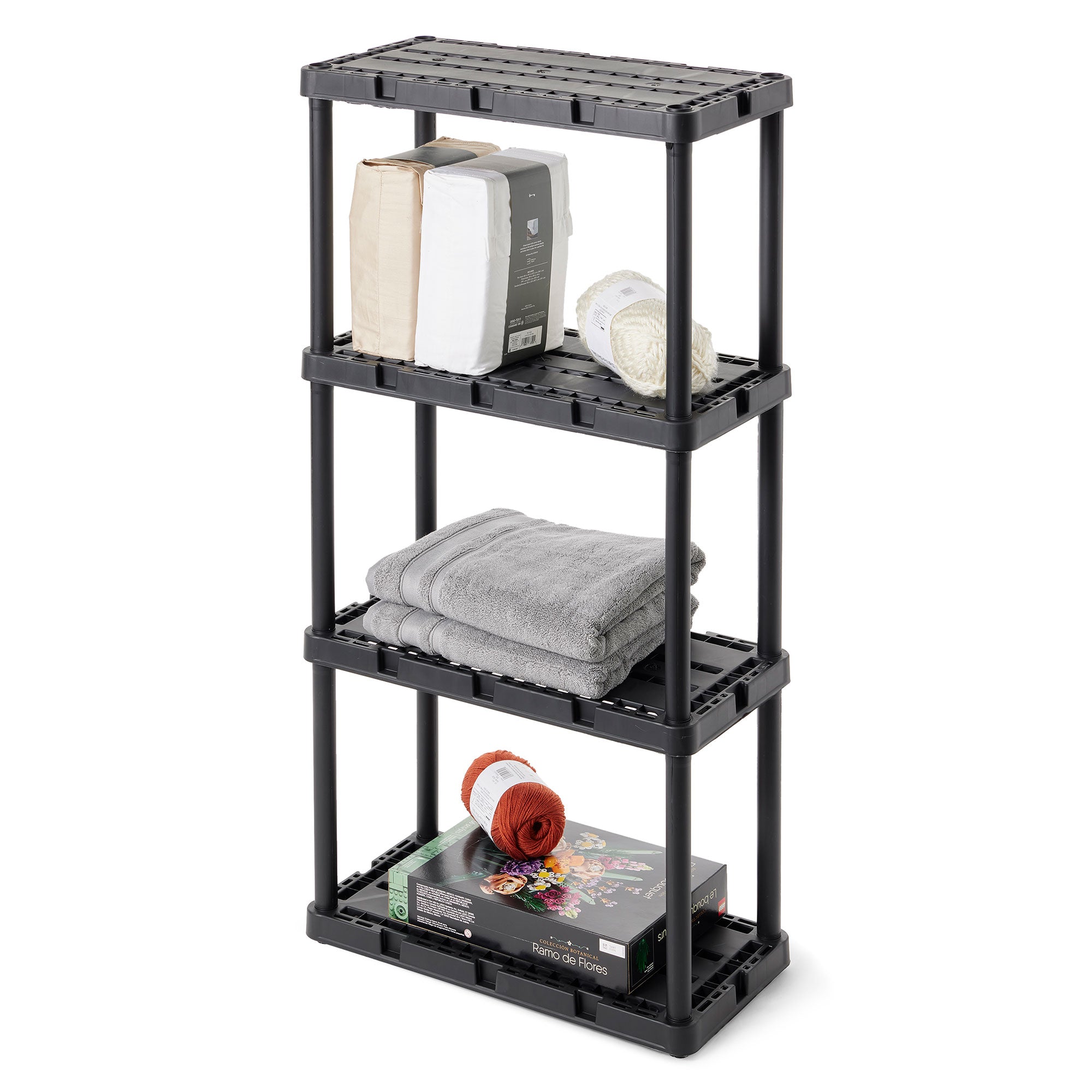 Gracious Living Knect A Shelf Fixed Storage 4 Shelf Shelving Unit (Open Box) - VMInnovations