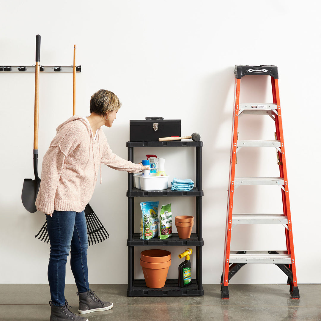 Gracious Living Knect A Shelf Fixed Storage 4 Shelf Shelving Unit (Open Box) - VMInnovations