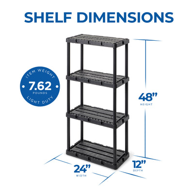 Gracious Living Knect A Shelf Fixed Storage 4 Shelf Shelving Unit (Open Box)