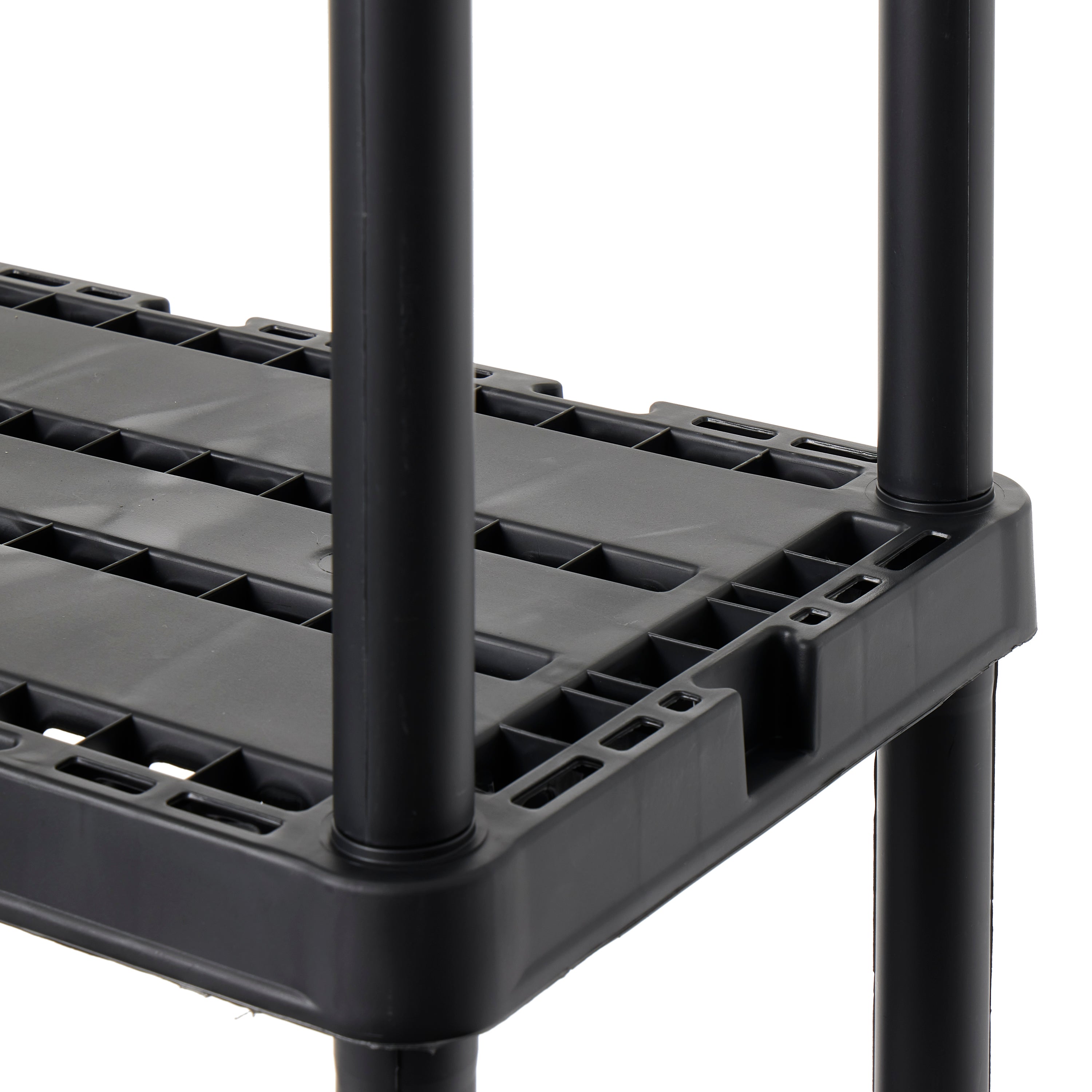 Gracious Living 4 Shelf Knect-A-Shelf Solid Light Duty Storage Unit, Black 3 Pck - VMInnovations