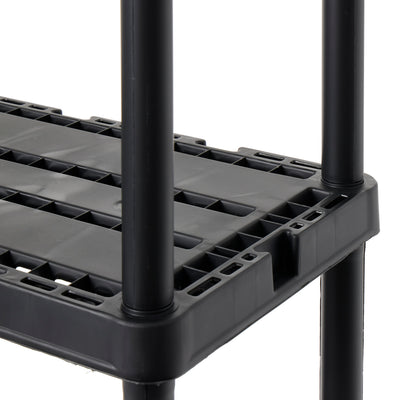 Gracious Living 4 Shelf Knect-A-Shelf Solid Light Duty Storage Unit, Black 3 Pck - VMInnovations